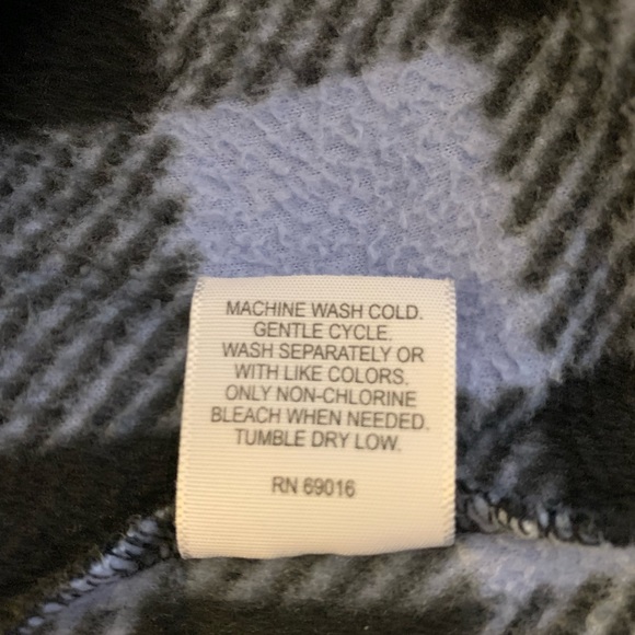 Periwinkle and Black Long Sleeved Zip Front Fleece Top Size Small - Picture 5 of 7